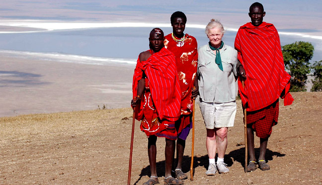 MAASAI AT THE RIM OF NGORONGORO CRATER