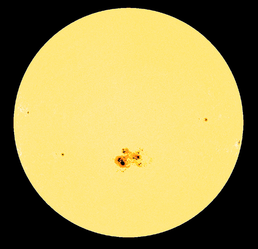 Image of the Sun at the Start of the October 23, 2014 Partial Eclipse