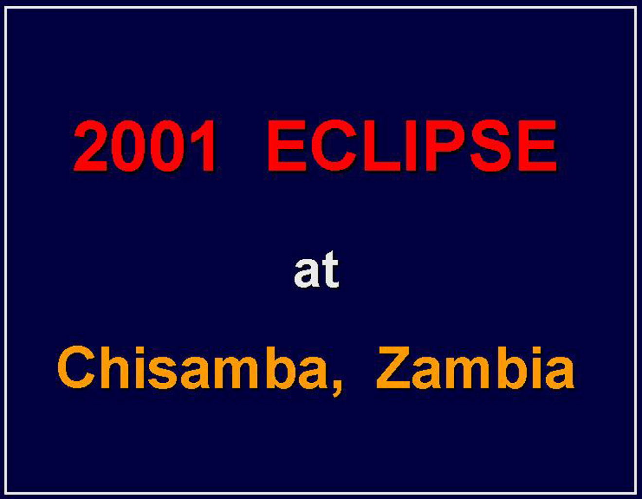 Eclipse 2001 - AA1 - Slide14 - Title