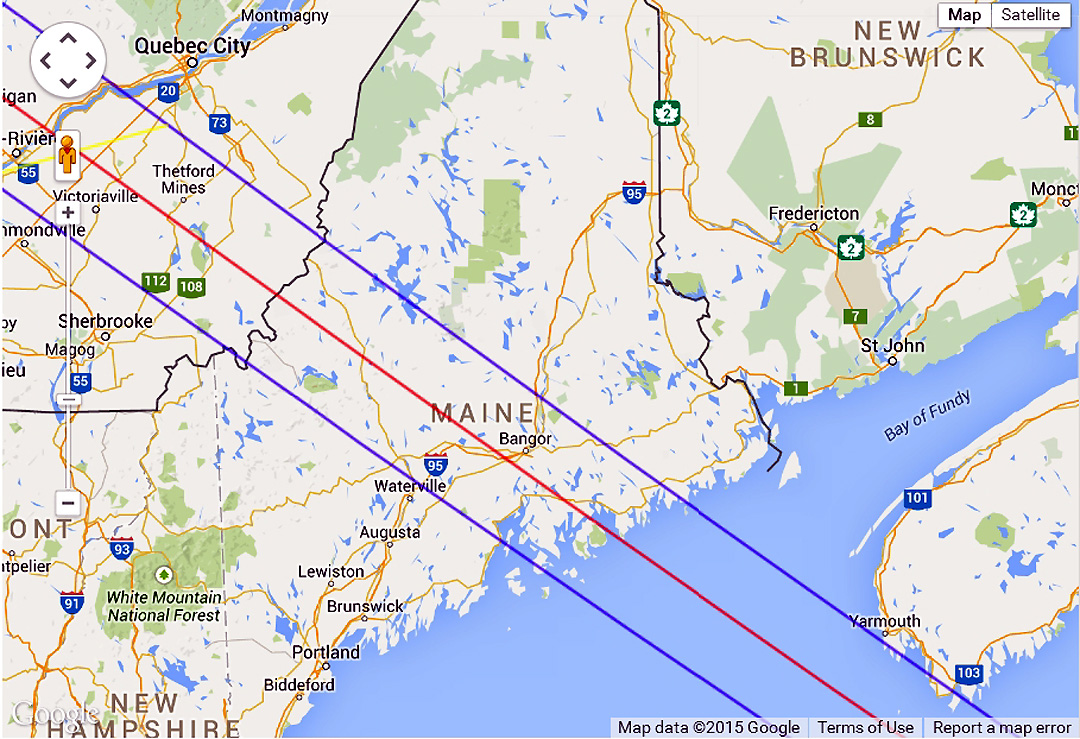 Eclipse 1963 - A06-Path through Maine and Acadia