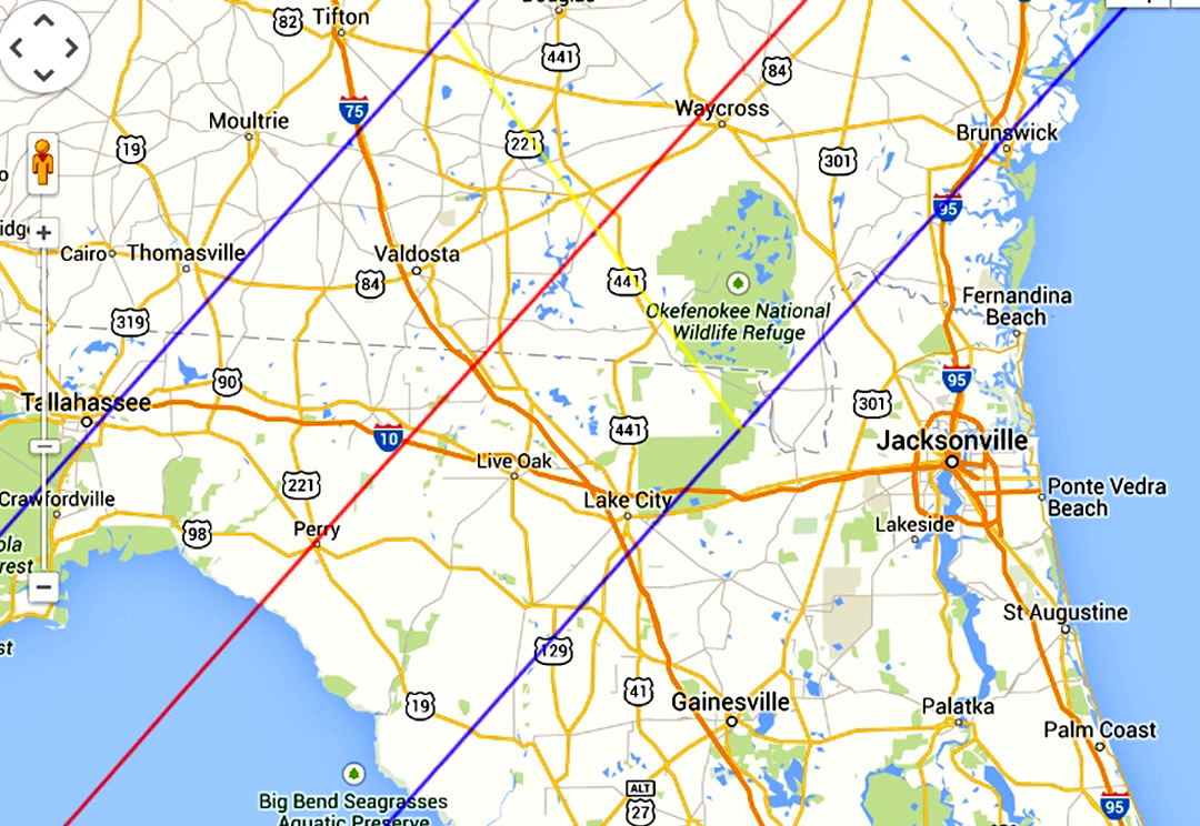 Eclipse 1970 - B10-Path over Northern Florida
