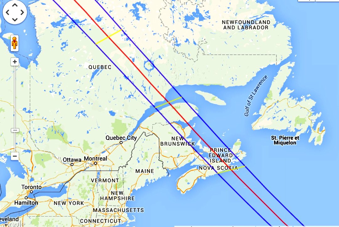 Eclipse 1972 - C02-Path across Quebec
