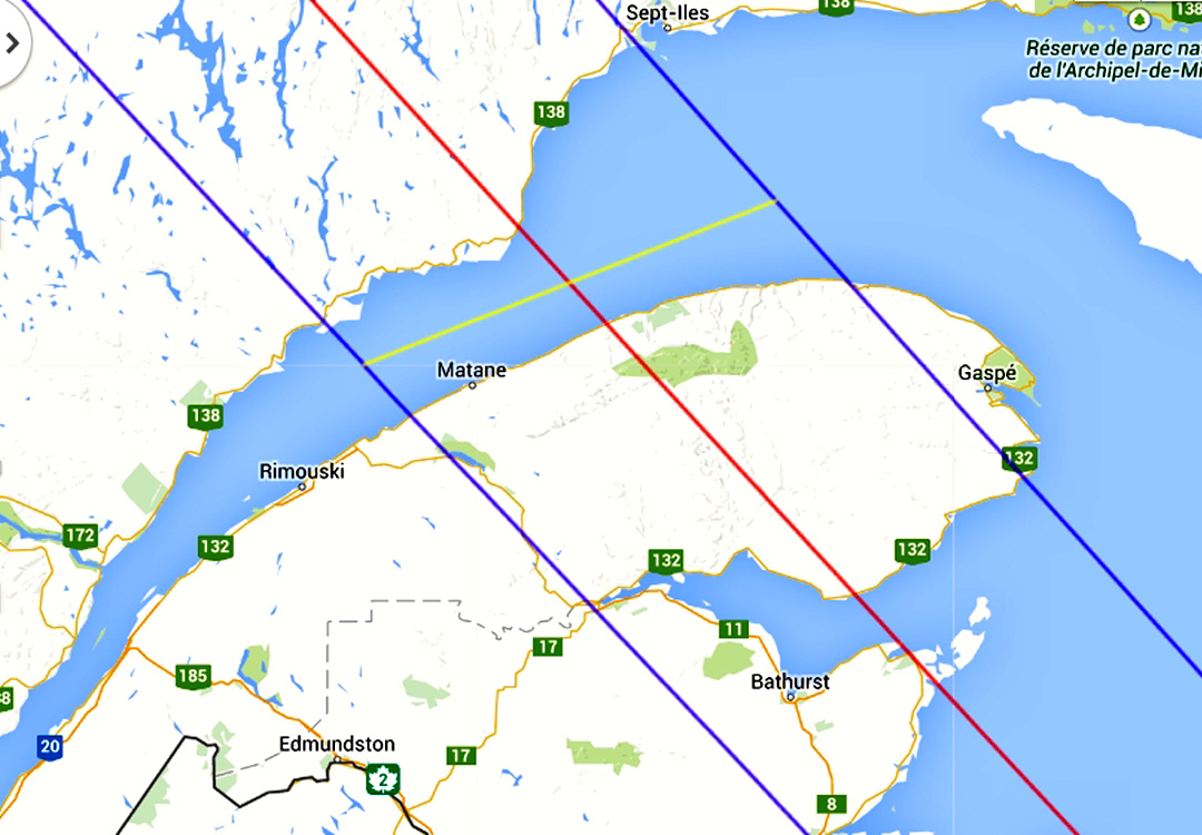 Eclipse 1972 - C04-Path across the Gaspe Peninsula