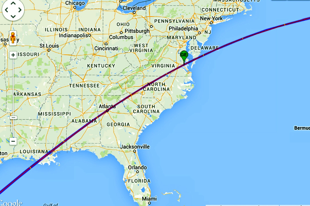 Eclipse 1984 - A04 - Path over the SE United States