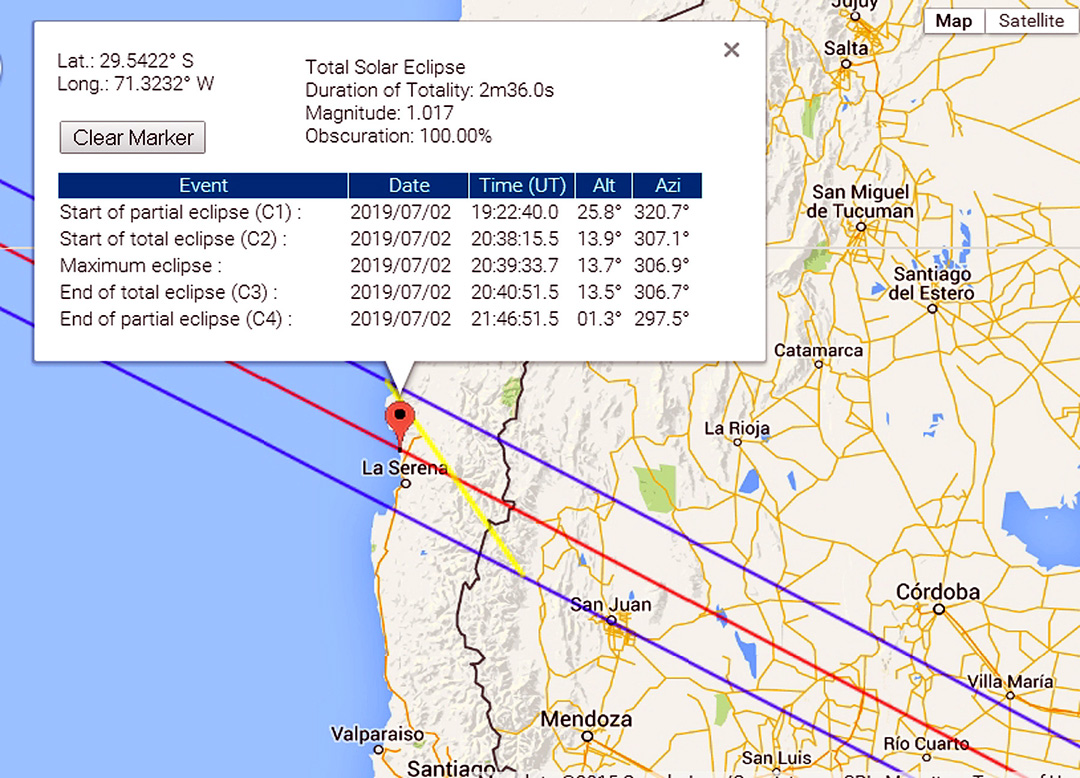Eclipse 2019 - C12-Map and Circumstances