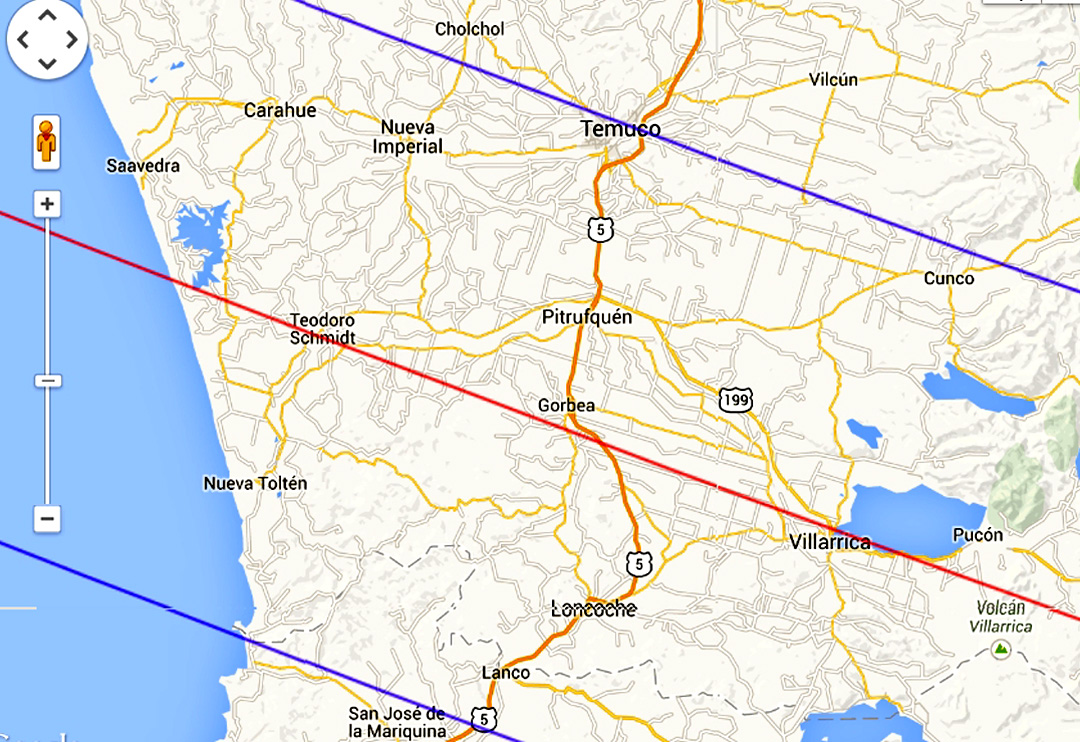 Eclipse 2020 - D14-Detailed Path at the Coast of Chile