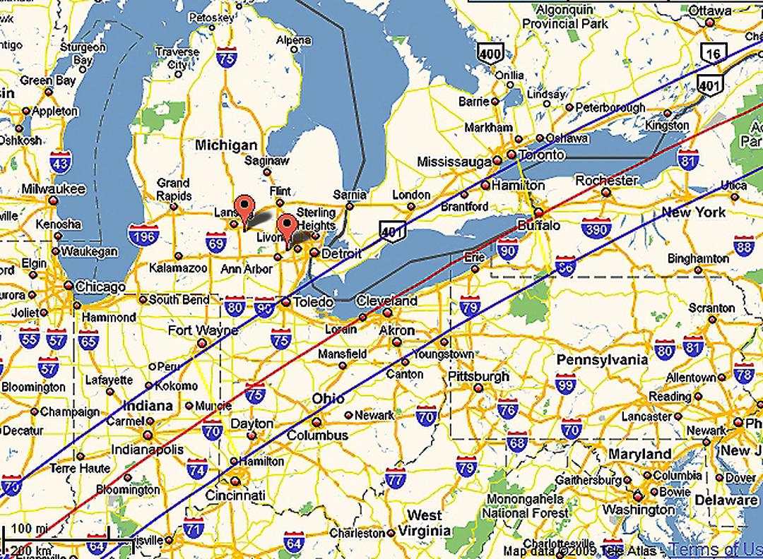 Eclipse 2024 - E16-Path thru Indiana-Ohio-New York