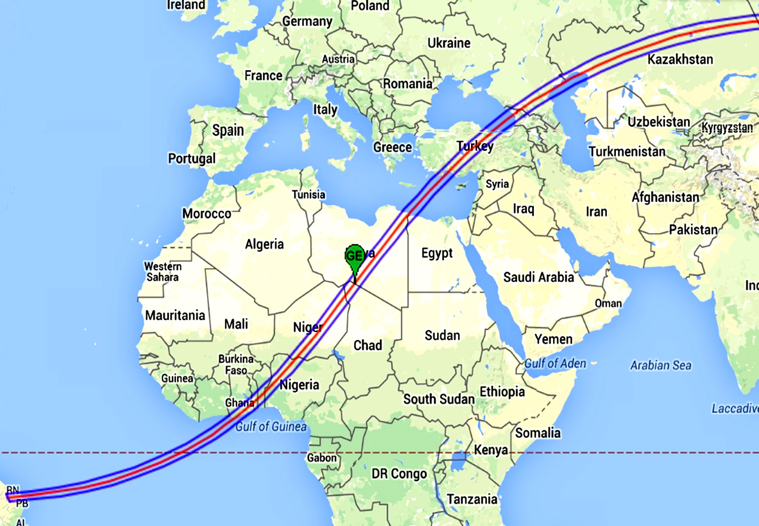 Eclipse 2006 - A02 - Path over the Earth