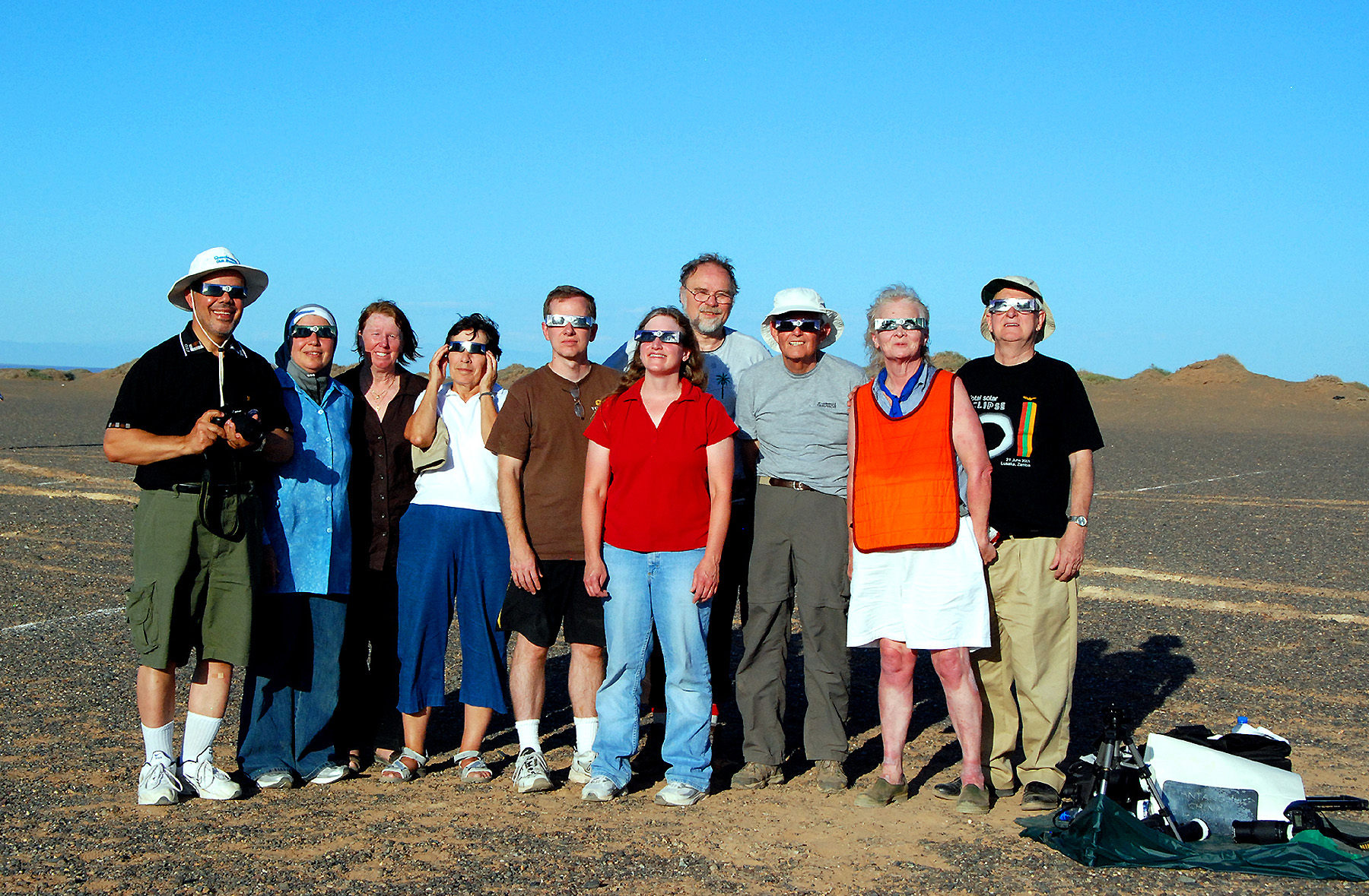 Eclipse 2008 - A70 - Group Viewing the Partial Before Totality
