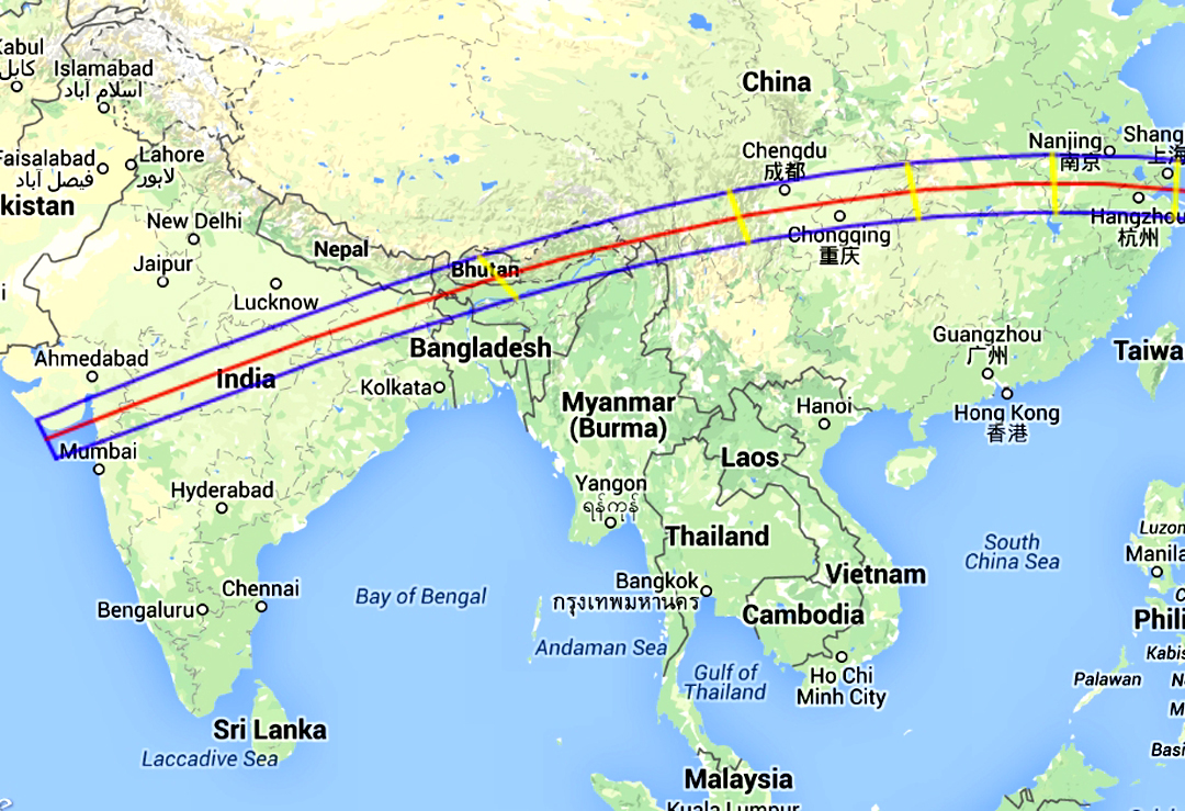 Eclipse 2009 - A04 - Path over India and China