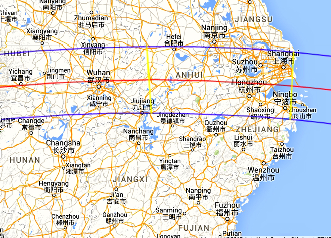 Eclipse 2009 - A06 - Path over Wuhan and Shanghai