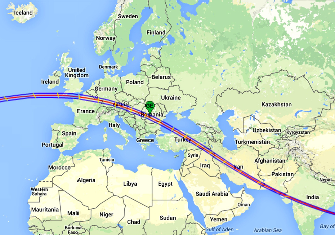 Eclipse 1999 - A02 - Path over the Earth