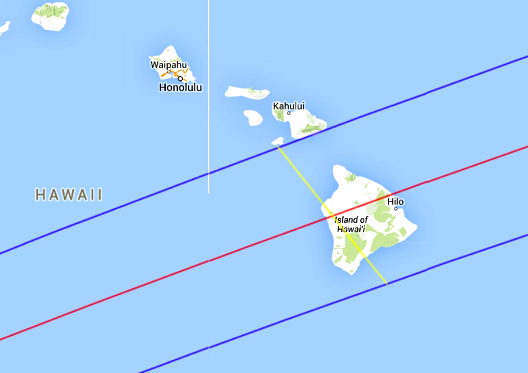 Eclipse 1991 - A04 - Path over the Big Island Hawaii