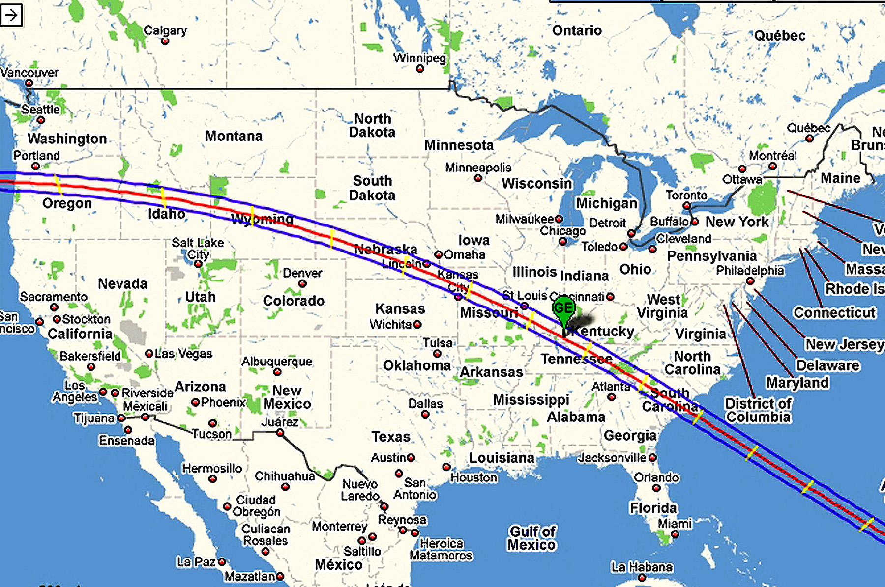 Eclipse 2017 - A04 - Path across the Continental USA