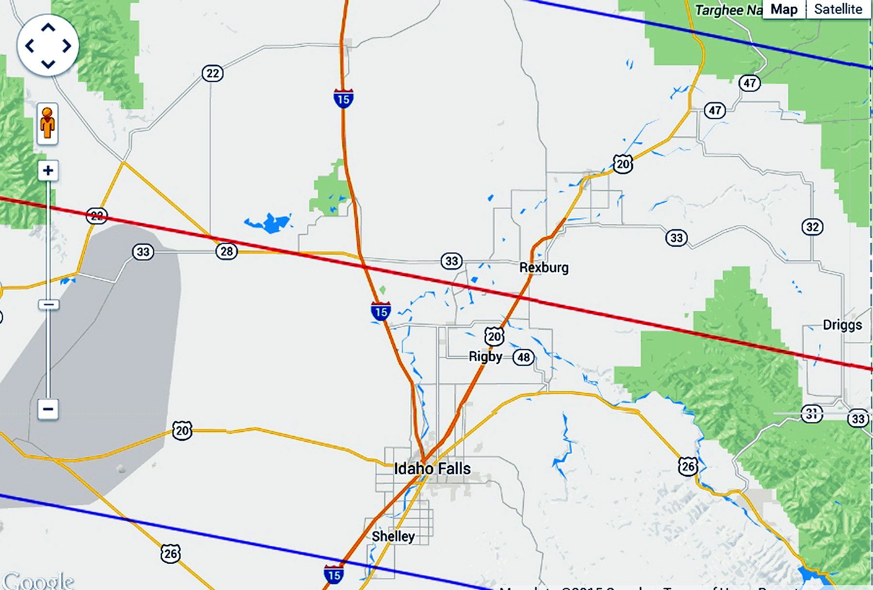 Eclipse 2017 - A28 - Path of Totality over Idaho Falls Idaho
