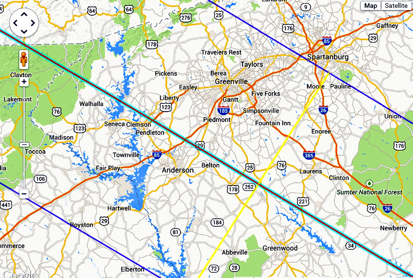 Eclipse 2017 - A84 - Path of Totality over Greenville, South Carolina