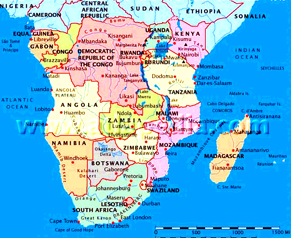 VT - 2004 - A05 - Map - Southern Africa